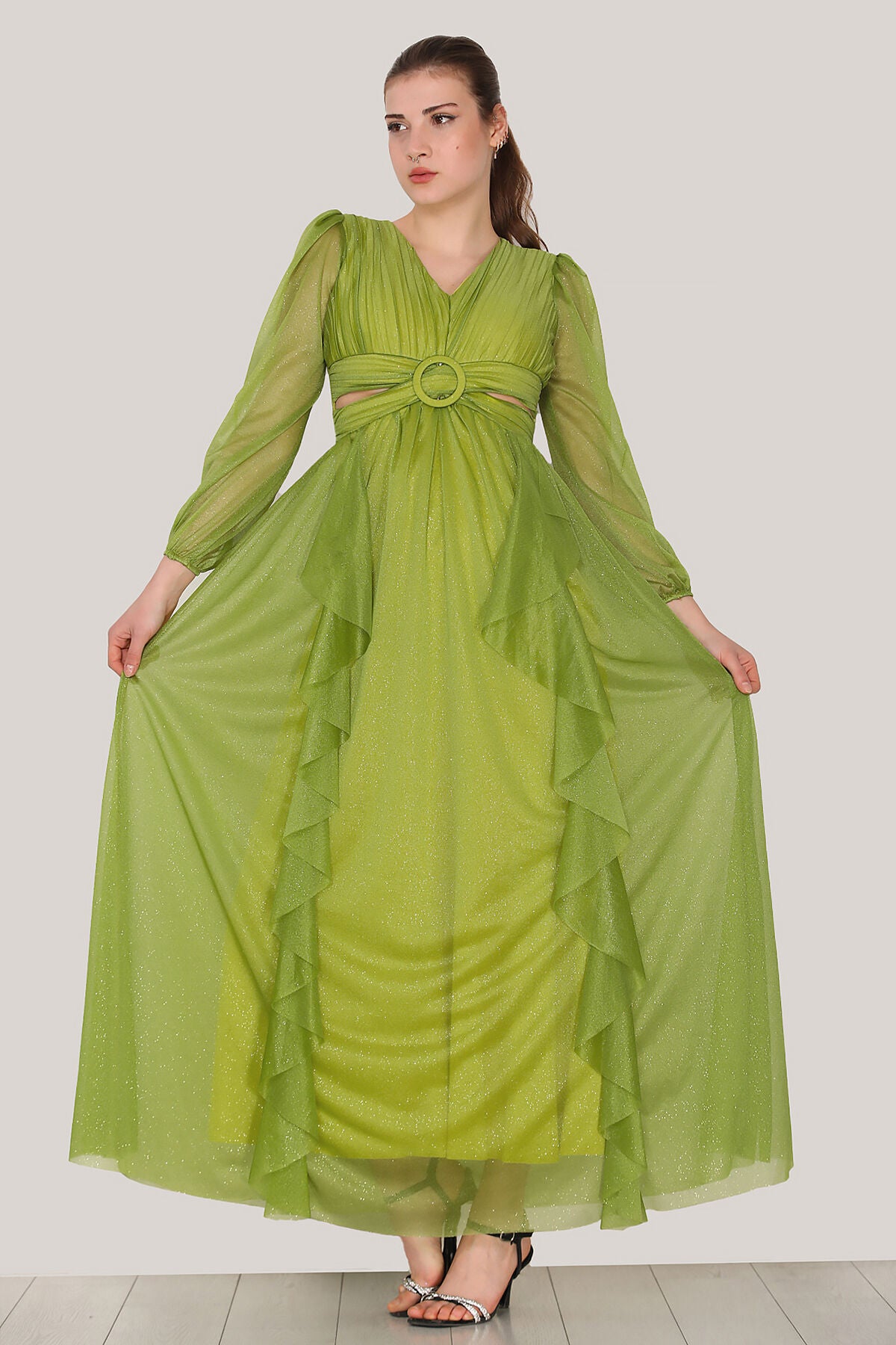 Lange maxi-jurk zomerjurk voor dames - NELB0063D2276YAĞ