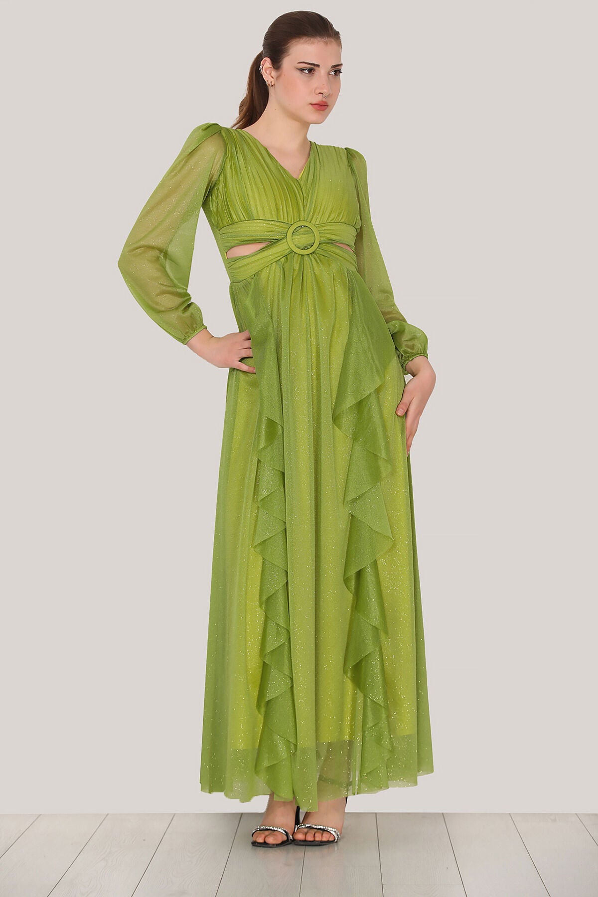 Lange maxi-jurk zomerjurk voor dames - NELB0063D2276YAĞ