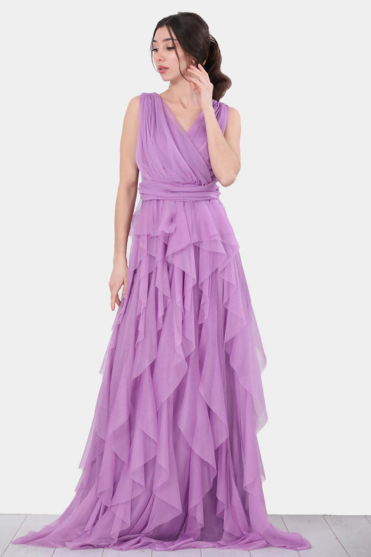 Langes Maxikleid Sommerkleid für Damen - NELB0063D3360LİL