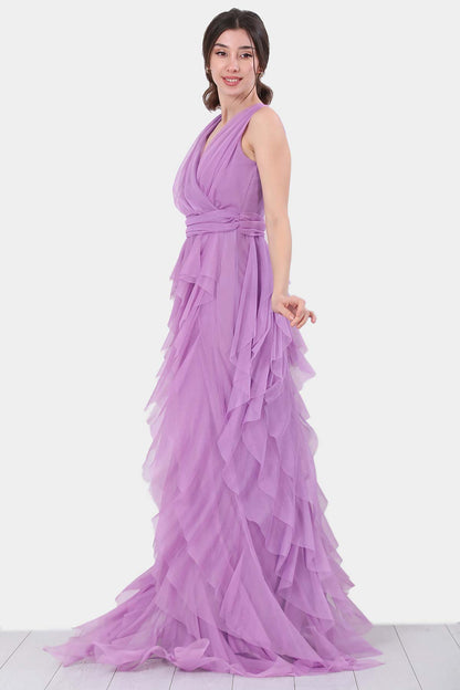 Langes Maxikleid Sommerkleid für Damen - NELB0063D3360LİL