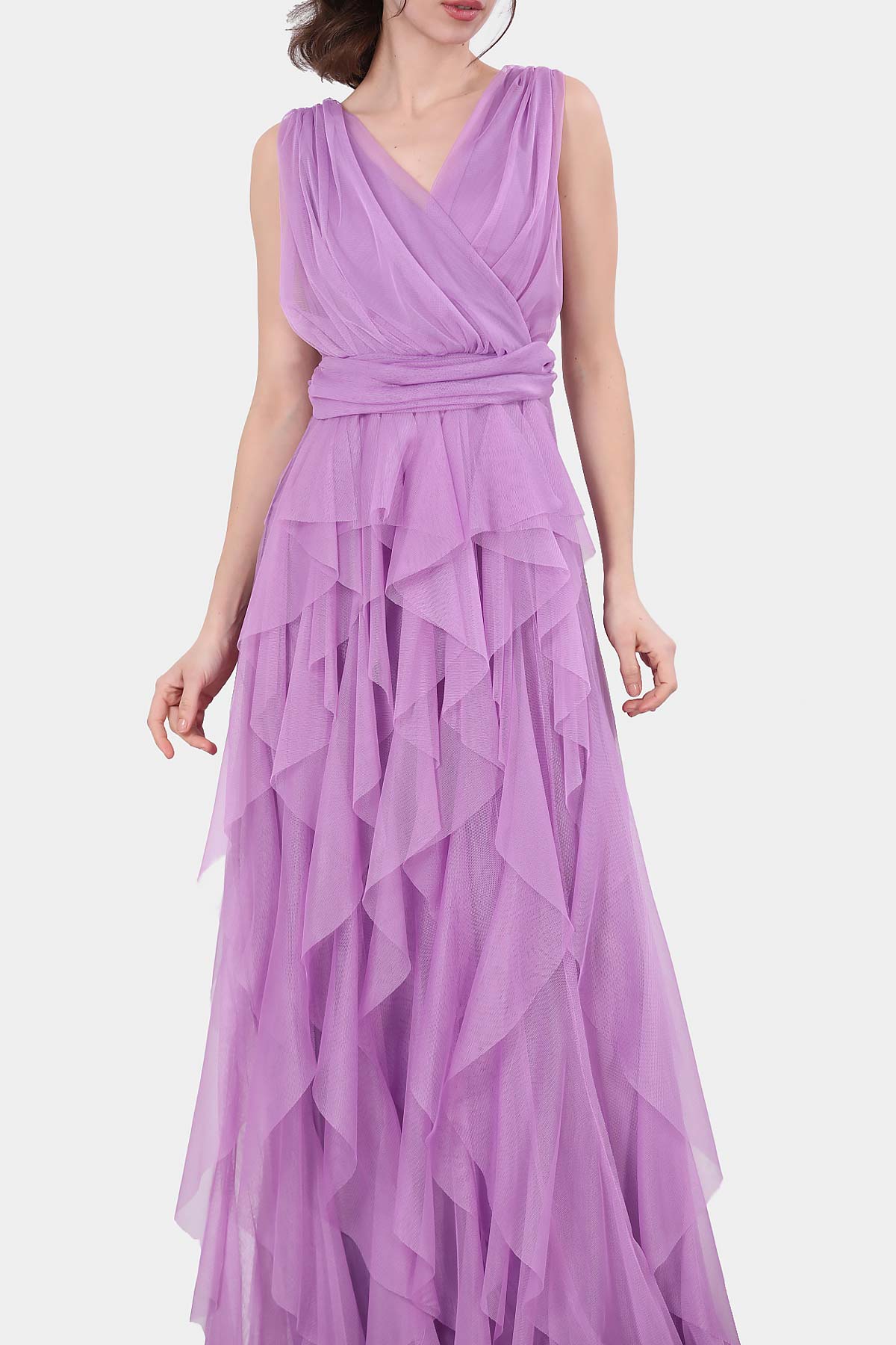 Langes Maxikleid Sommerkleid für Damen - NELB0063D3360LİL