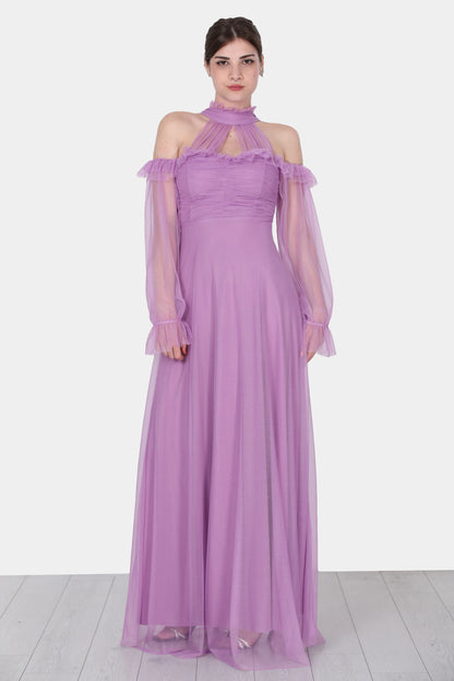 Lange maxi-jurk zomerjurk off-shoulder voor dames - NELB0063D3381LİL