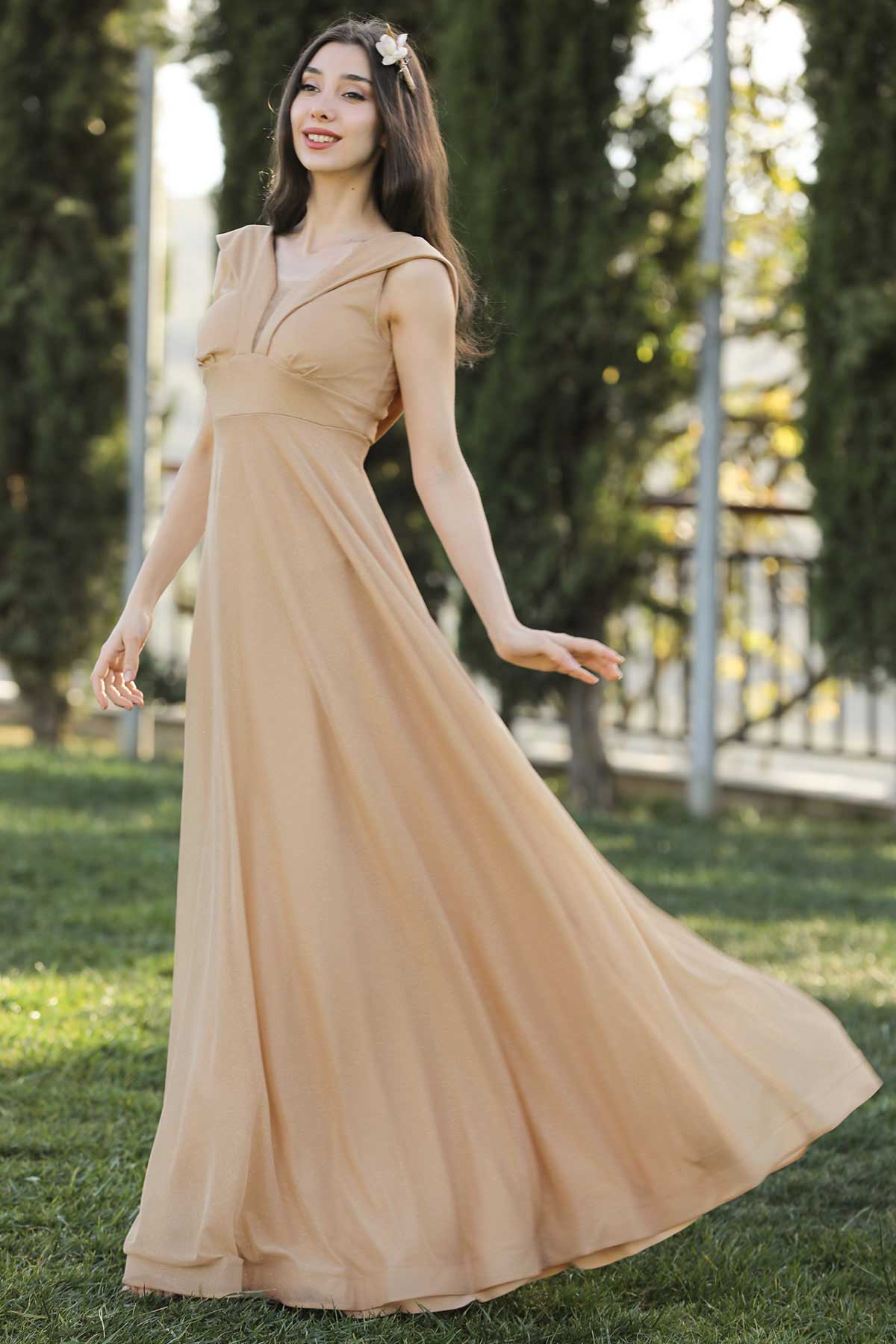 Langes Maxikleid Sommerkleid für Damen - NELB0063Z3280BEJ