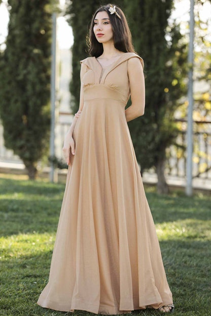 Langes Maxikleid Sommerkleid für Damen - NELB0063Z3280BEJ