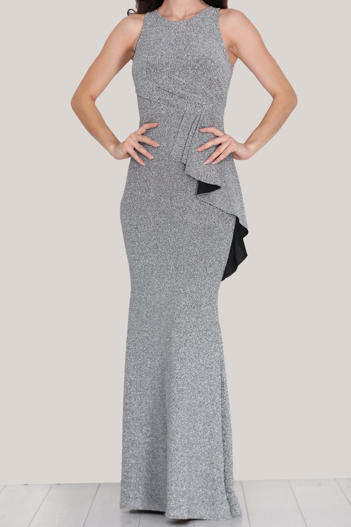 Langes Maxikleid Sommerkleid für Damen - NELB0553D8678GRİ