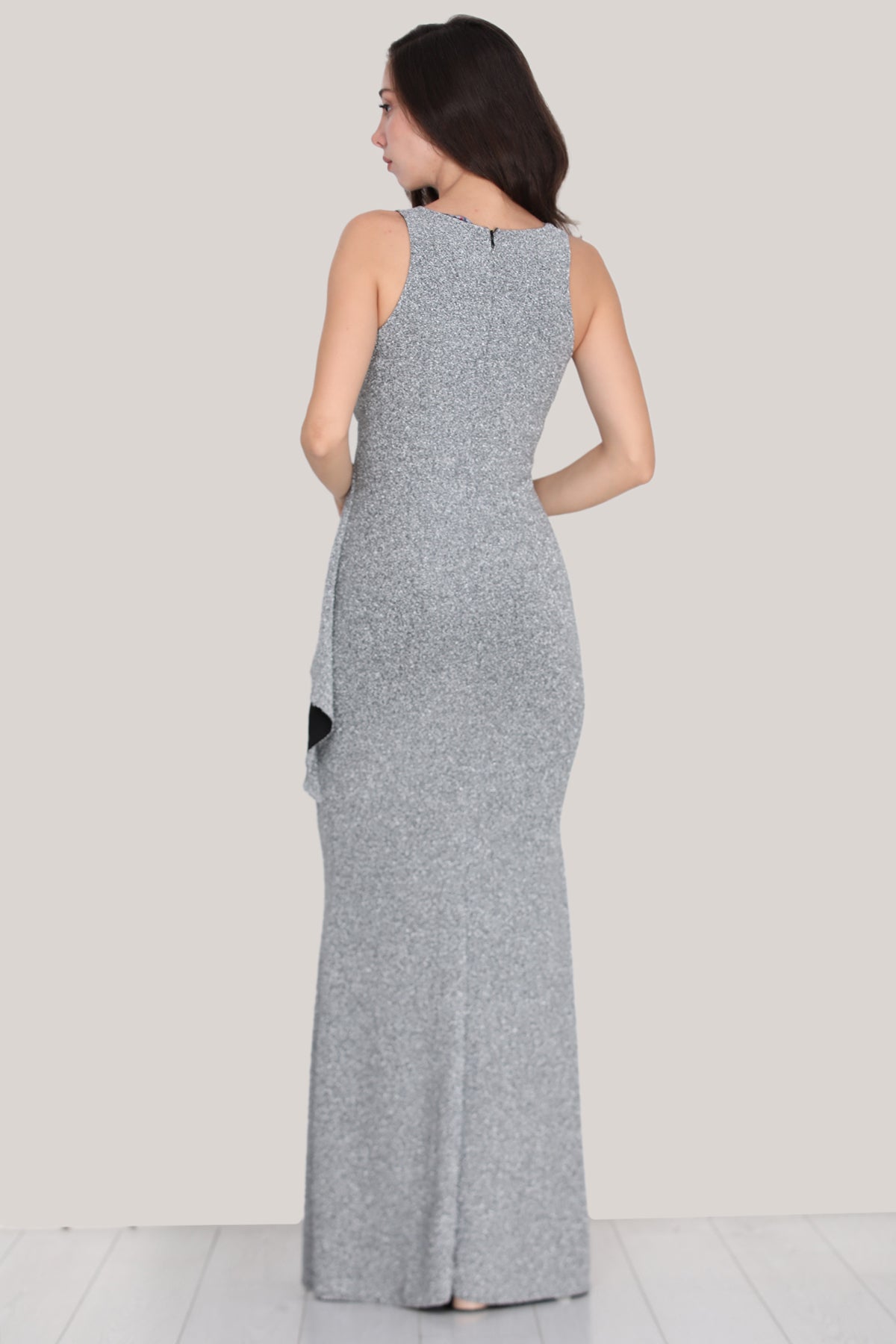 Langes Maxikleid Sommerkleid für Damen - NELB0553D8678GRİ