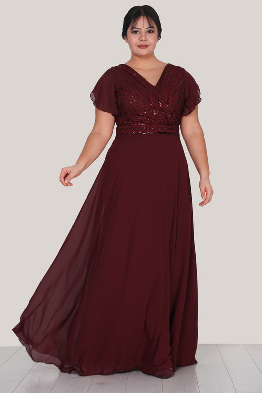 Langes Maxikleid Sommerkleid für große Größen - NELB0553D8980BRD