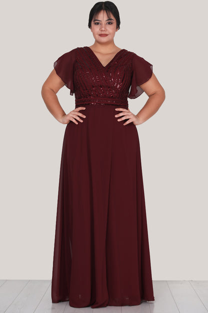 Langes Maxikleid Sommerkleid für große Größen - NELB0553D8980BRD