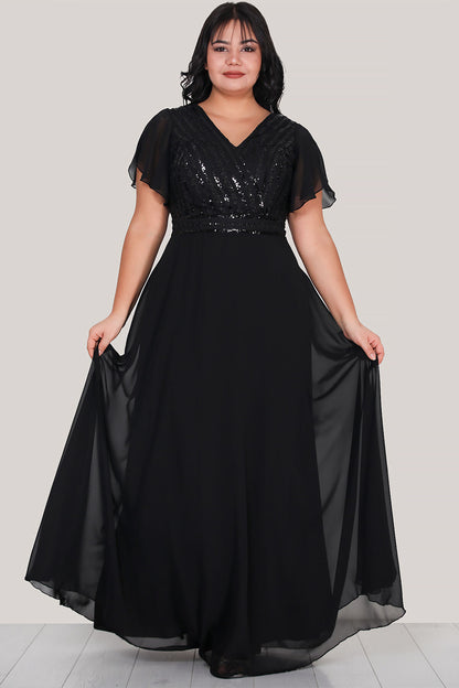 Langes Maxikleid Sommerkleid für große Größen - NELB0553D8980SYH