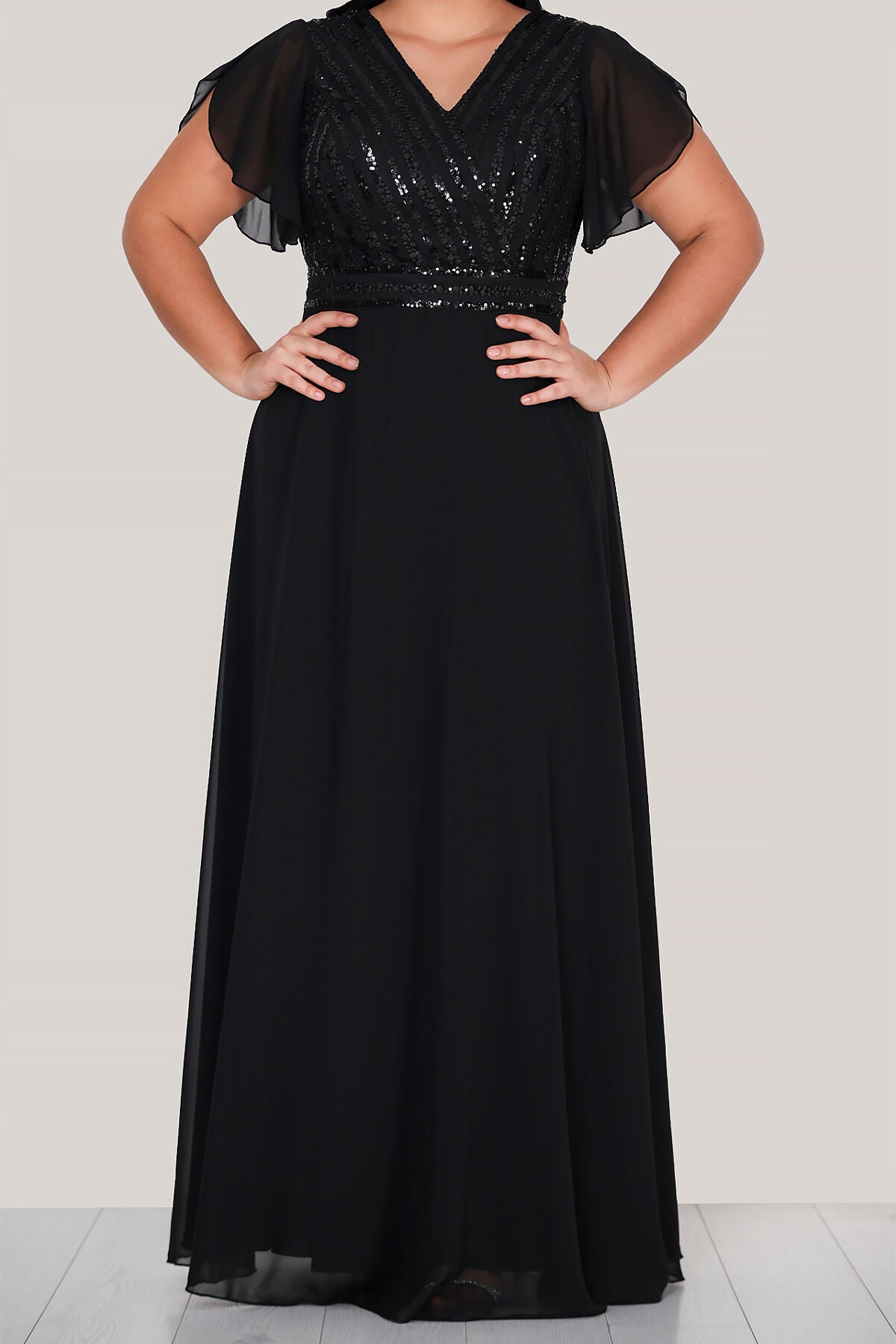 Langes Maxikleid Sommerkleid für große Größen - NELB0553D8980SYH