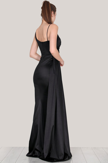 Lange avondjurk maxi-jurk met off-shoulder - NELB0553D9442SYH