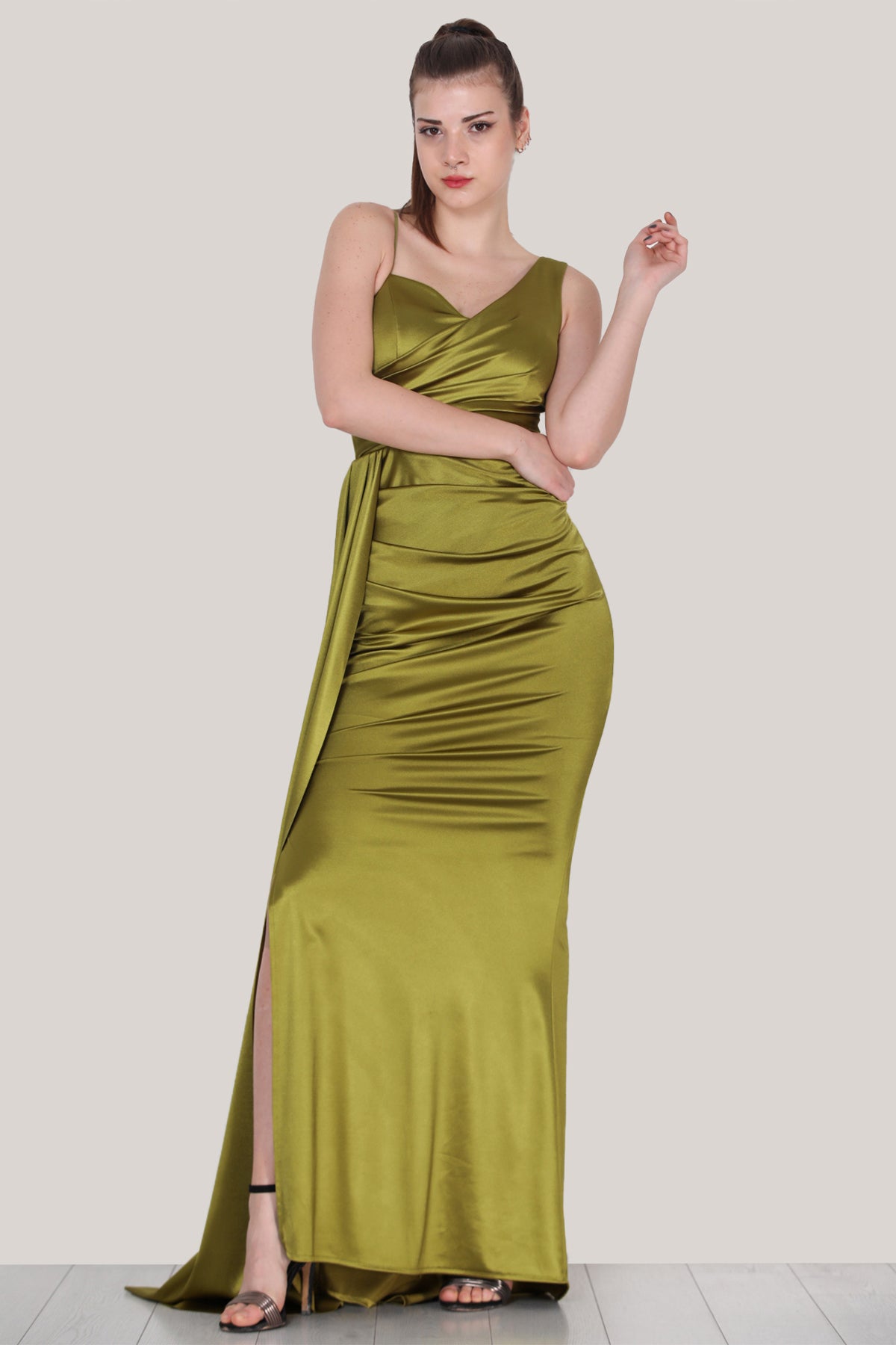 Langes Maxikleid Sommerkleid für Damen- NELB0553D9442YAĞ