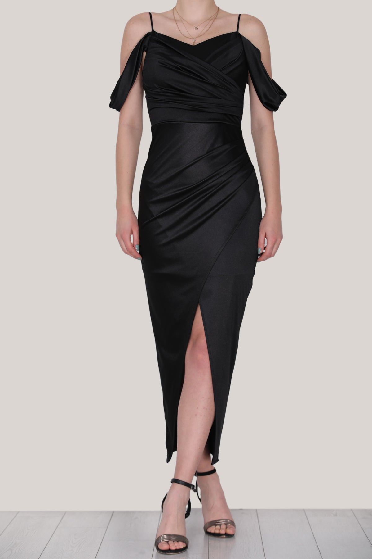 Langes Abendkleid Maxikleid mit Schulterfrei- NELB0553D9487SYH