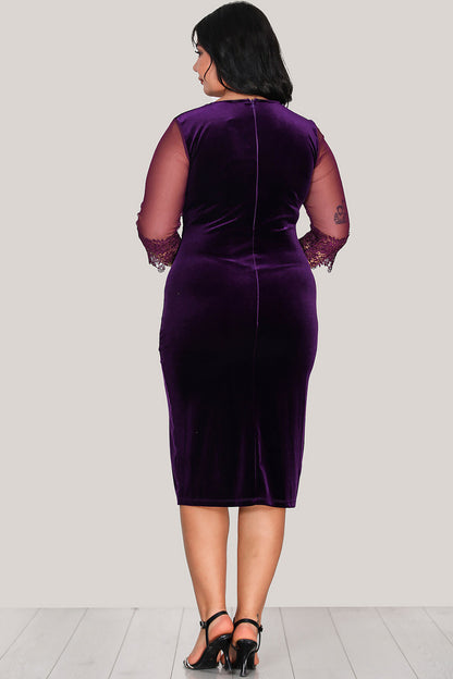 Dames midi-jurk zomerjurk voor grote maten - NELB0553D9562MOR