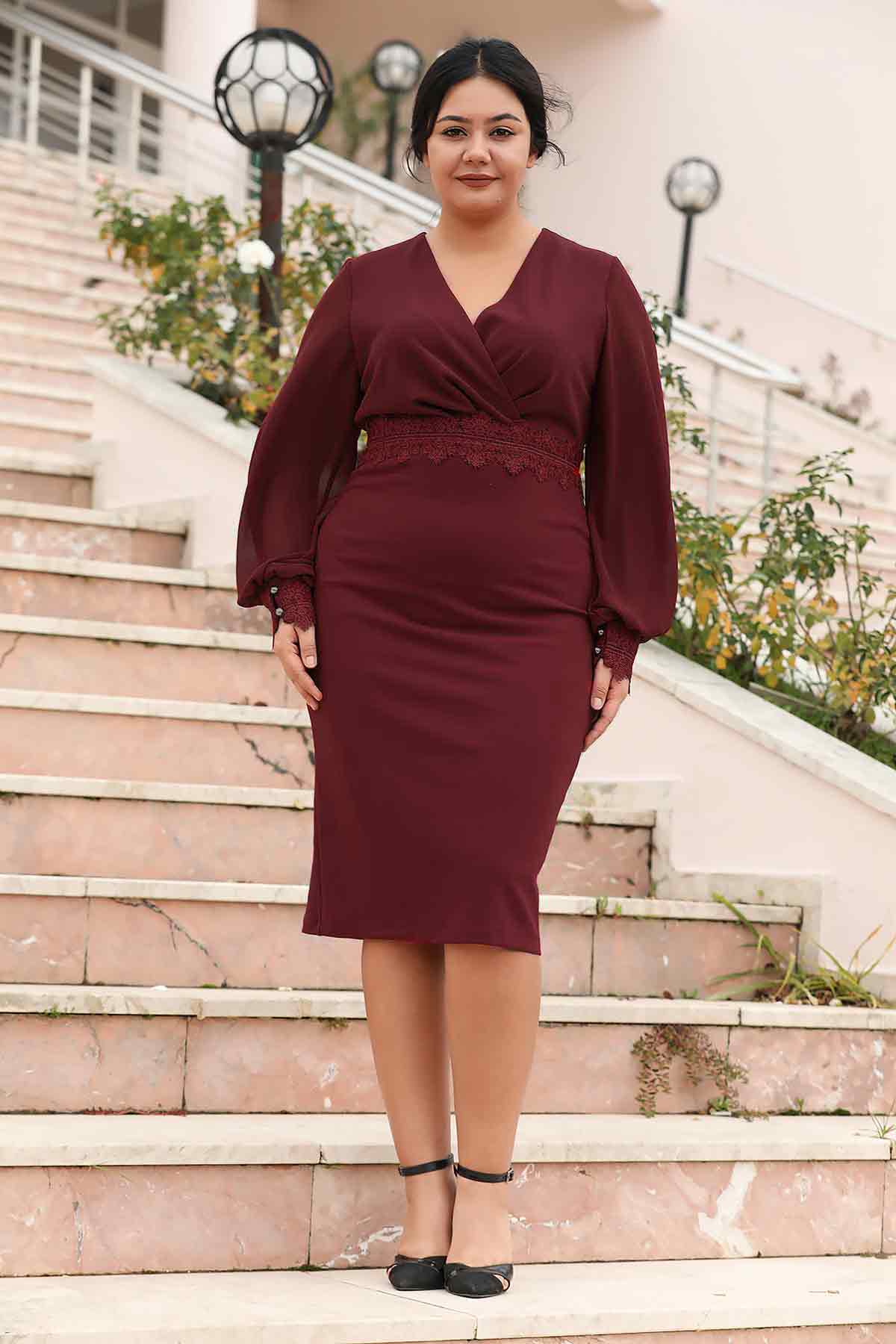 Great sizes short evening dress - NELB0572D5131BRD