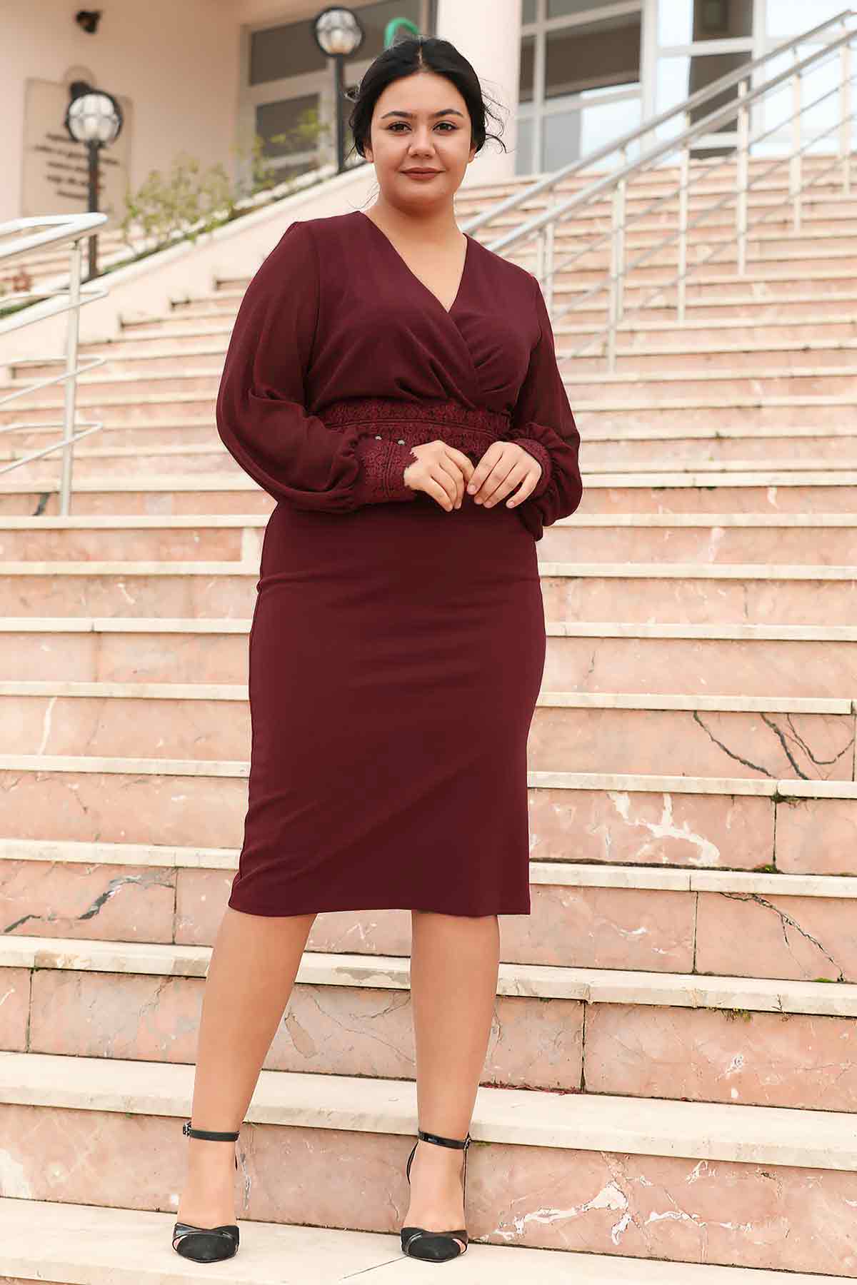 Great sizes short evening dress - NELB0572D5131BRD