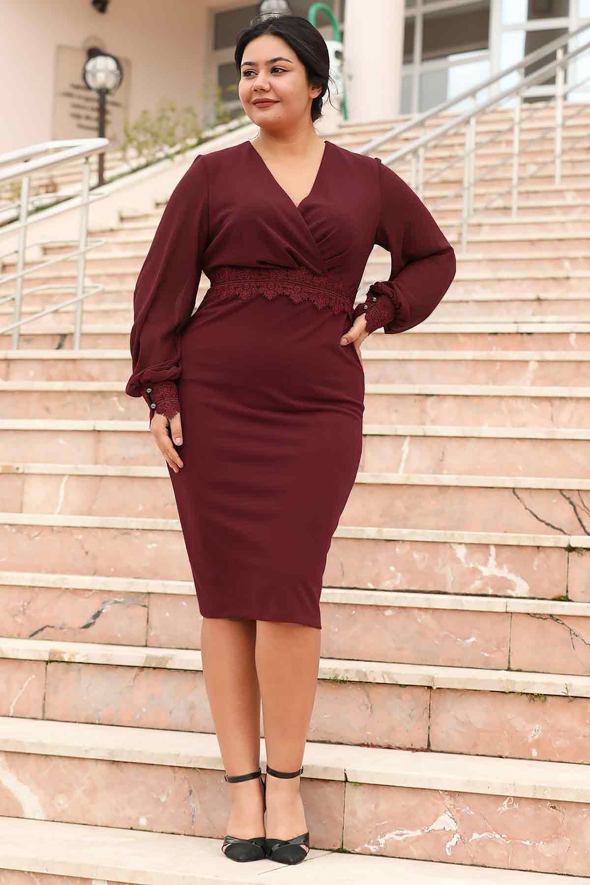 Great sizes short evening dress - NELB0572D5131BRD