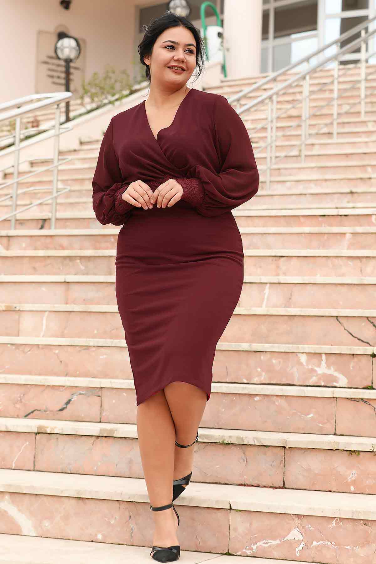 Great sizes short evening dress - NELB0572D5131BRD