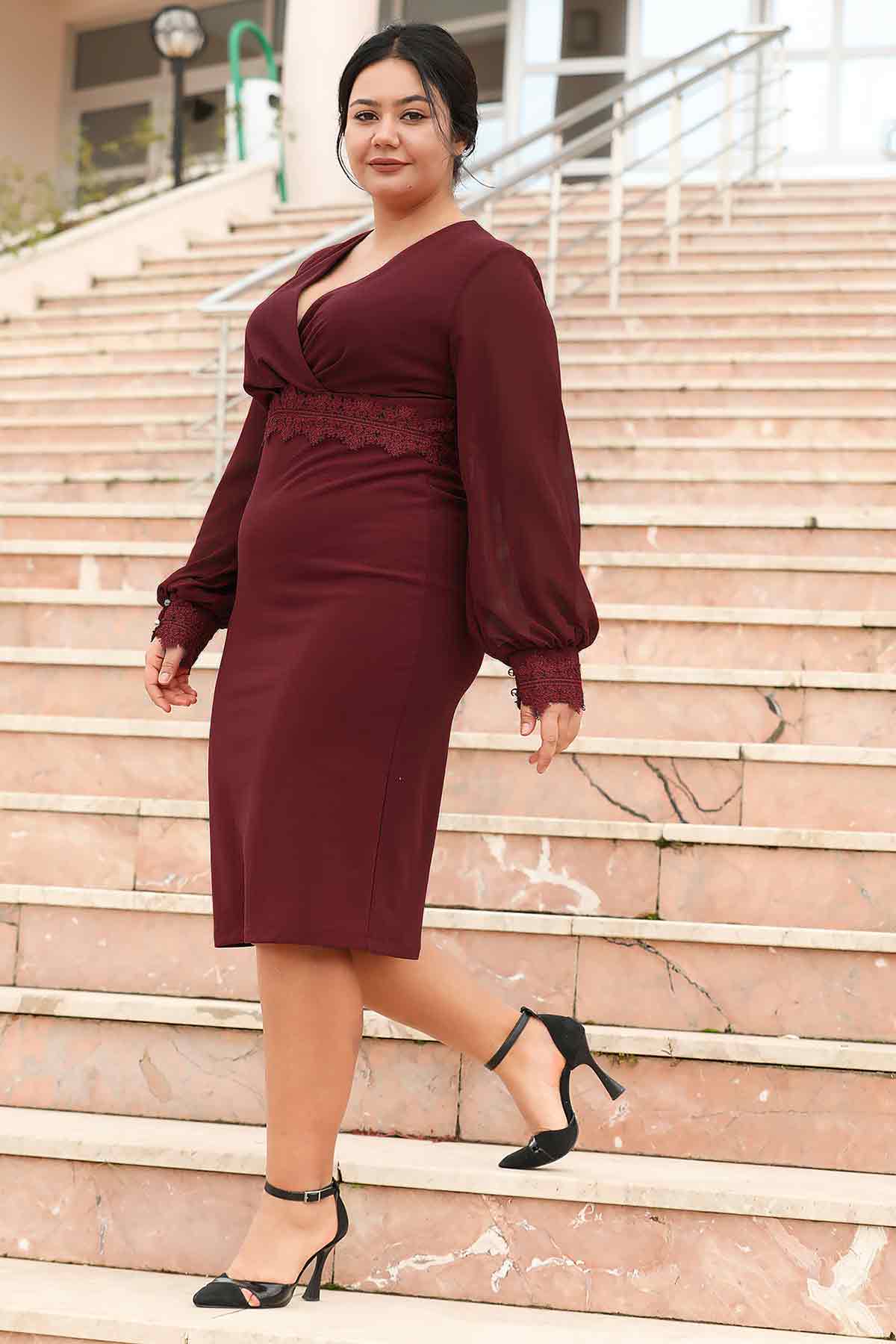 Great sizes short evening dress - NELB0572D5131BRD