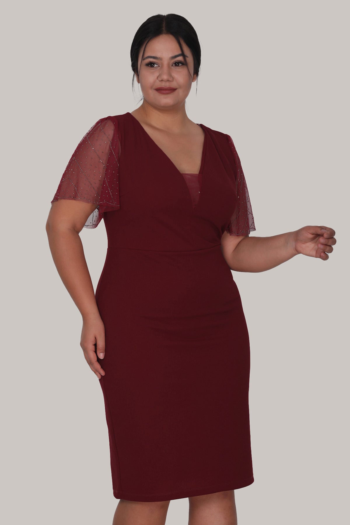 Dames midi-jurk zomerjurk voor grote maten - NELB0588D5047BRD