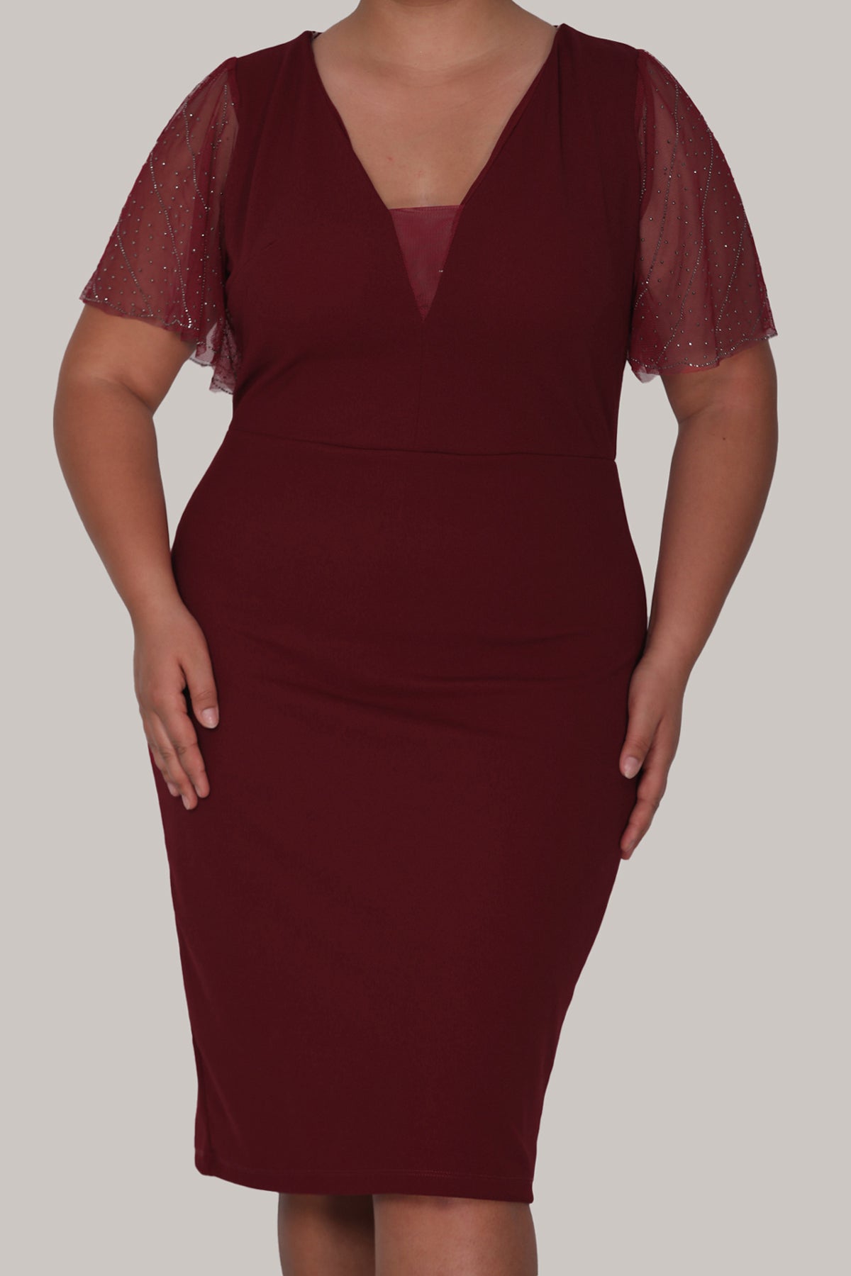 Dames midi-jurk zomerjurk voor grote maten - NELB0588D5047BRD