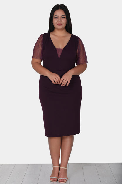 Dames midi-jurk zomerjurk voor grote maten - NELB0588D5047K-M