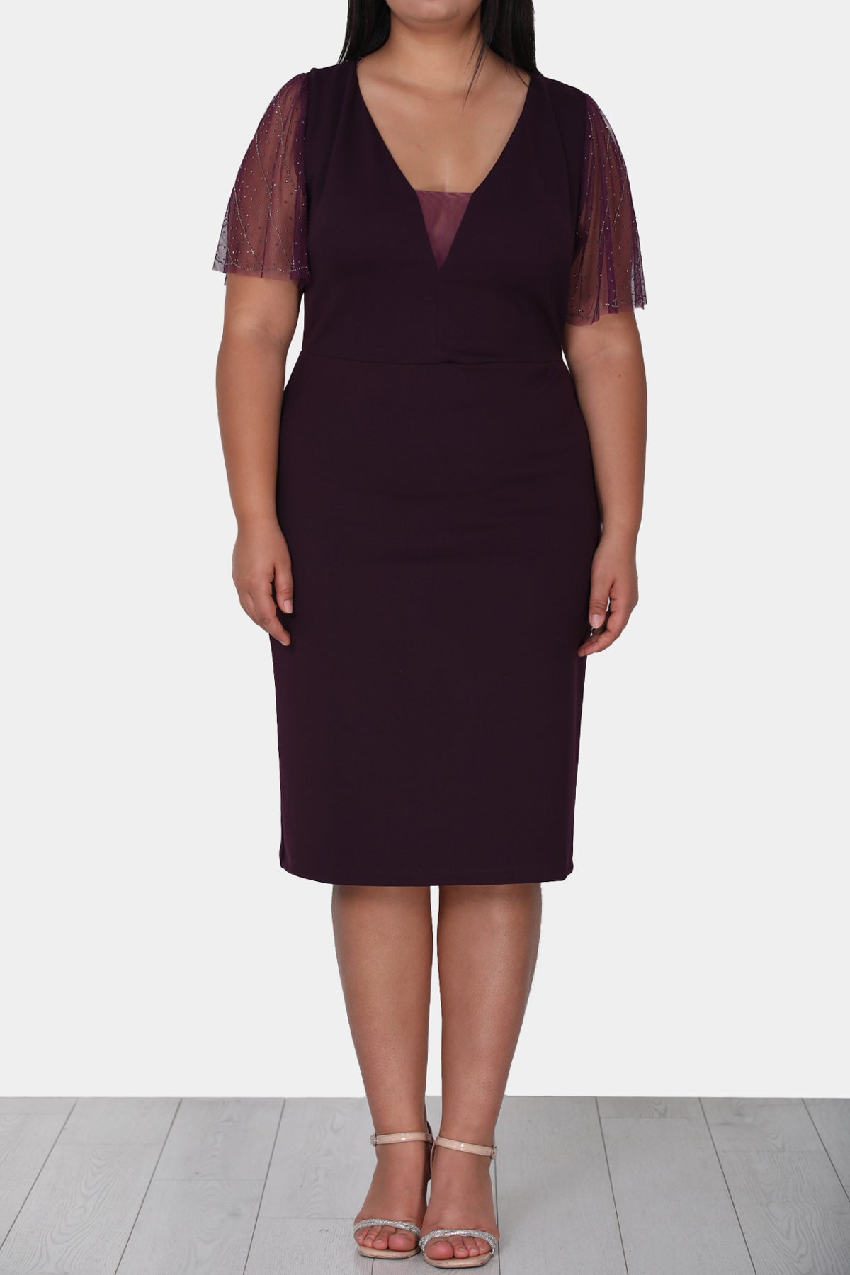 Dames midi-jurk zomerjurk voor grote maten - NELB0588D5047K-M