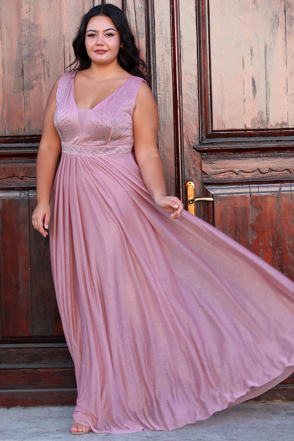 Langes Maxikleid Sommerkleid für große Größen - NELB0588D5079GÜL