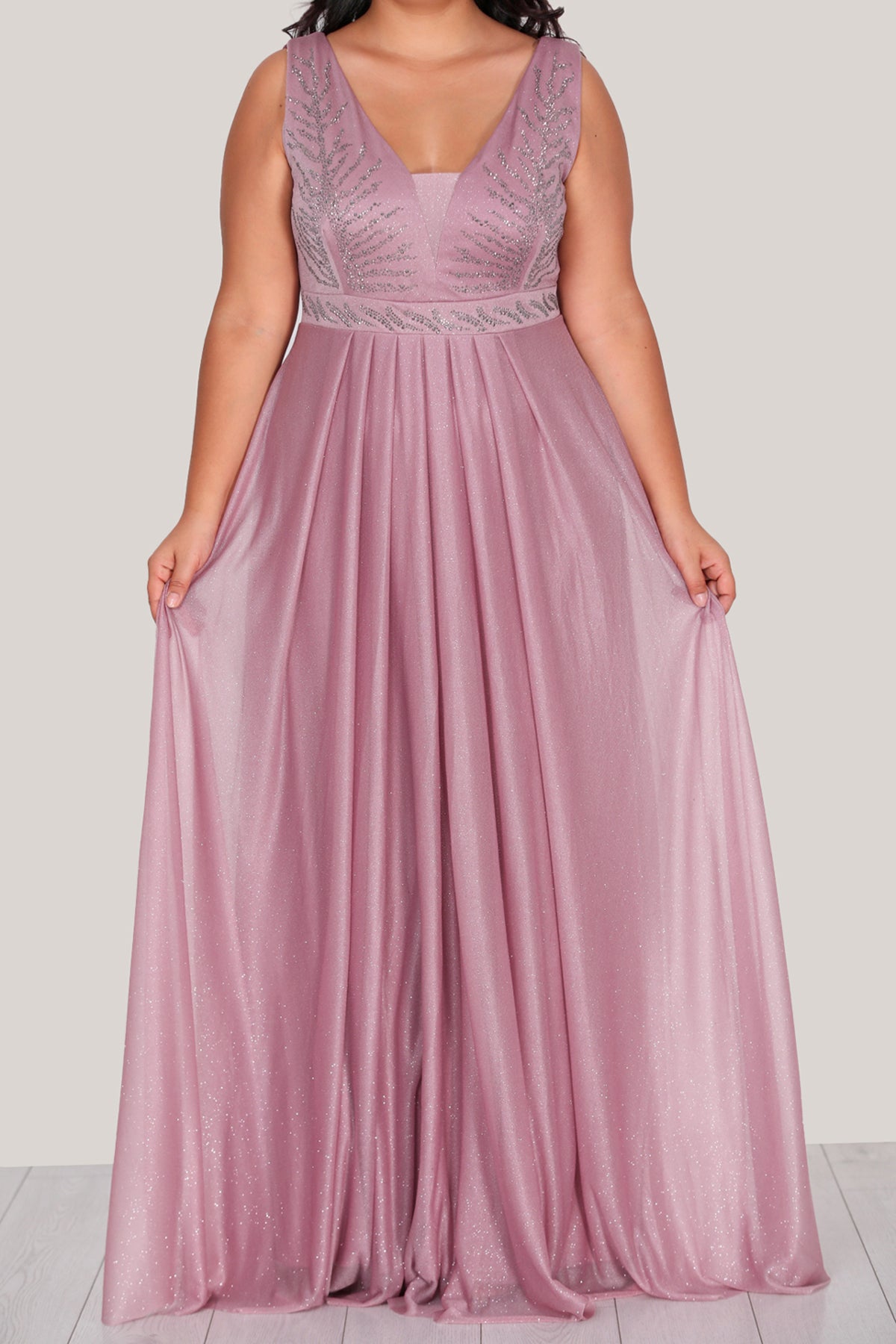Langes Maxikleid Sommerkleid für große Größen - NELB0588D5079GÜL