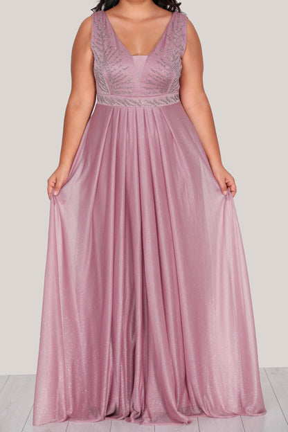 Langes Maxikleid Sommerkleid für große Größen - NELB0588D5079GÜL