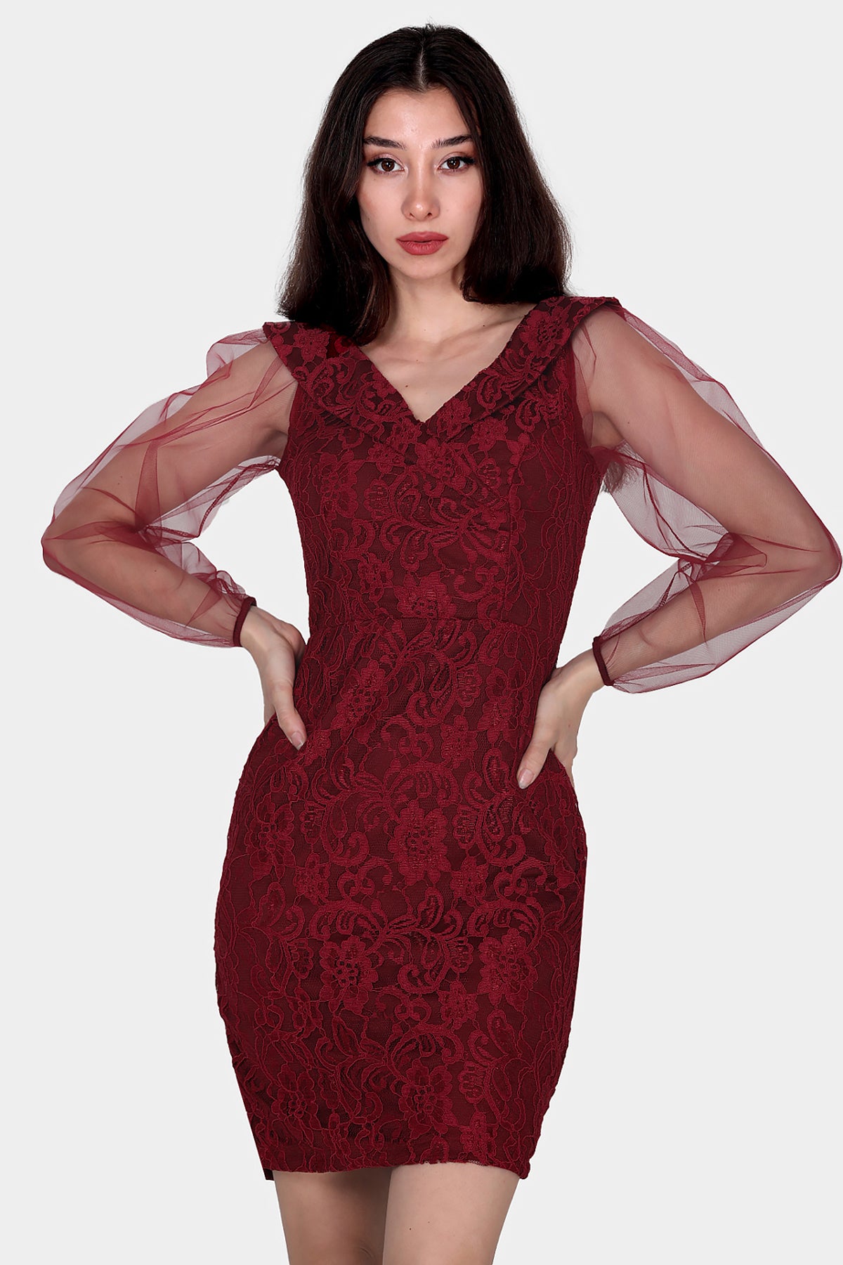 Kurzes Midikleid  Sommerkleid für Damen - NELB0588D5092BRD