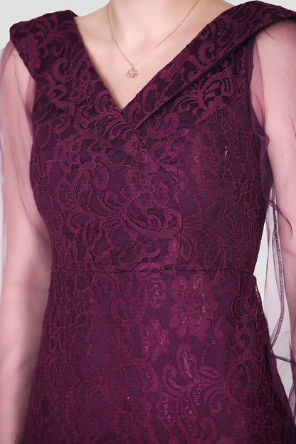 Kurzes Midikleid  Sommerkleid für Damen - NELB0588D5092MOR