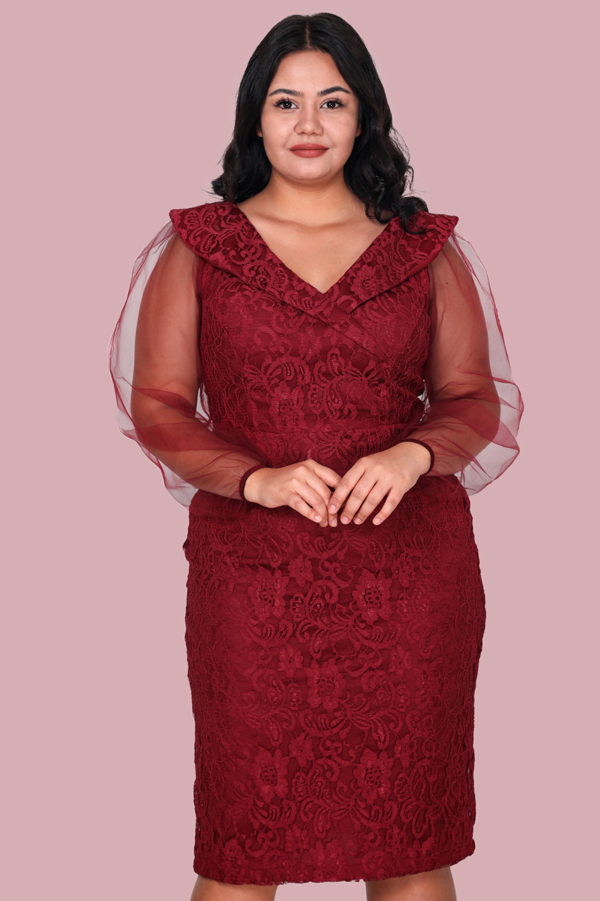 Dames midi-jurk zomerjurk voor grote maten - NELB0588D5093BRD