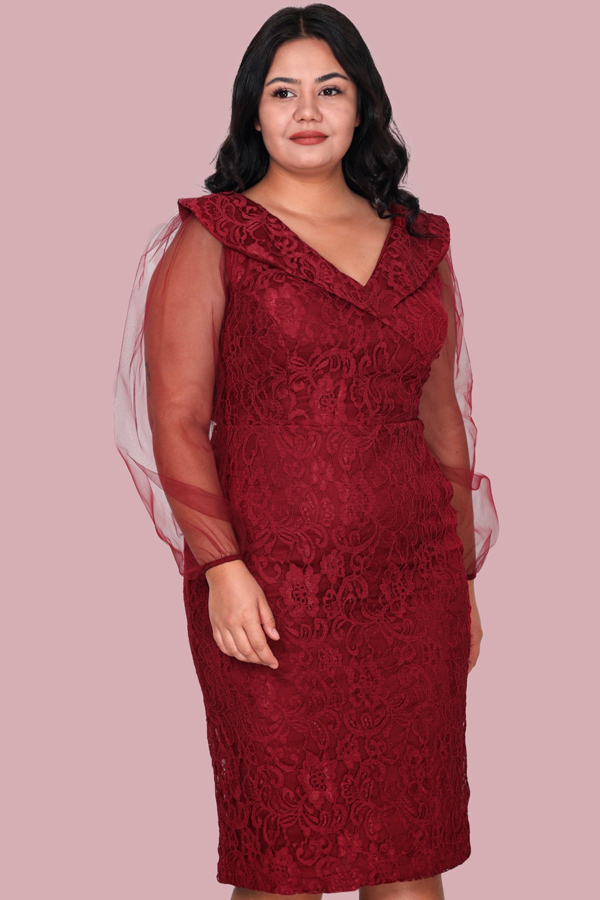 Dames midi-jurk zomerjurk voor grote maten - NELB0588D5093BRD