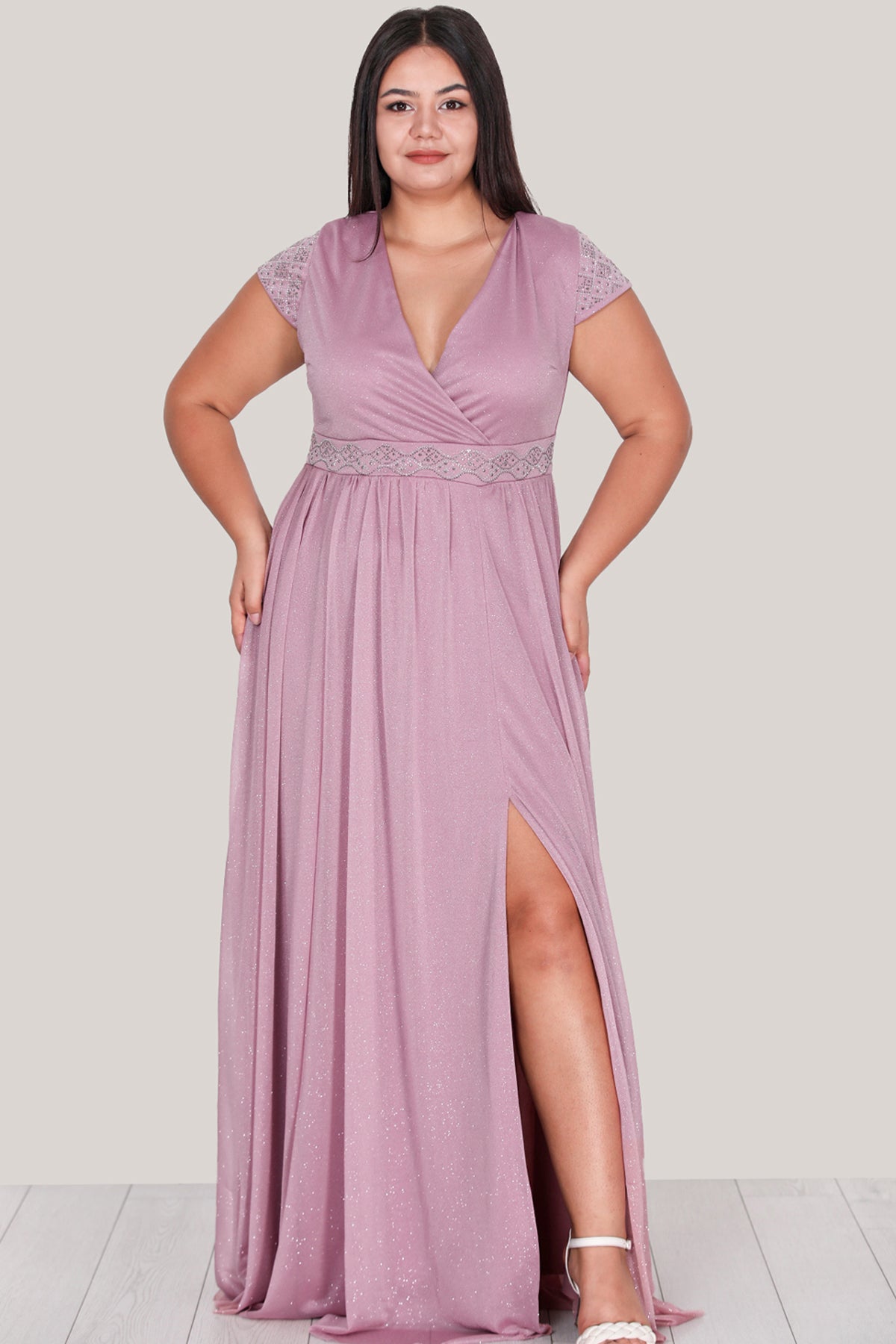 Lange maxi-jurk zomerjurk voor grote maten - NELB0588D5122GÜL