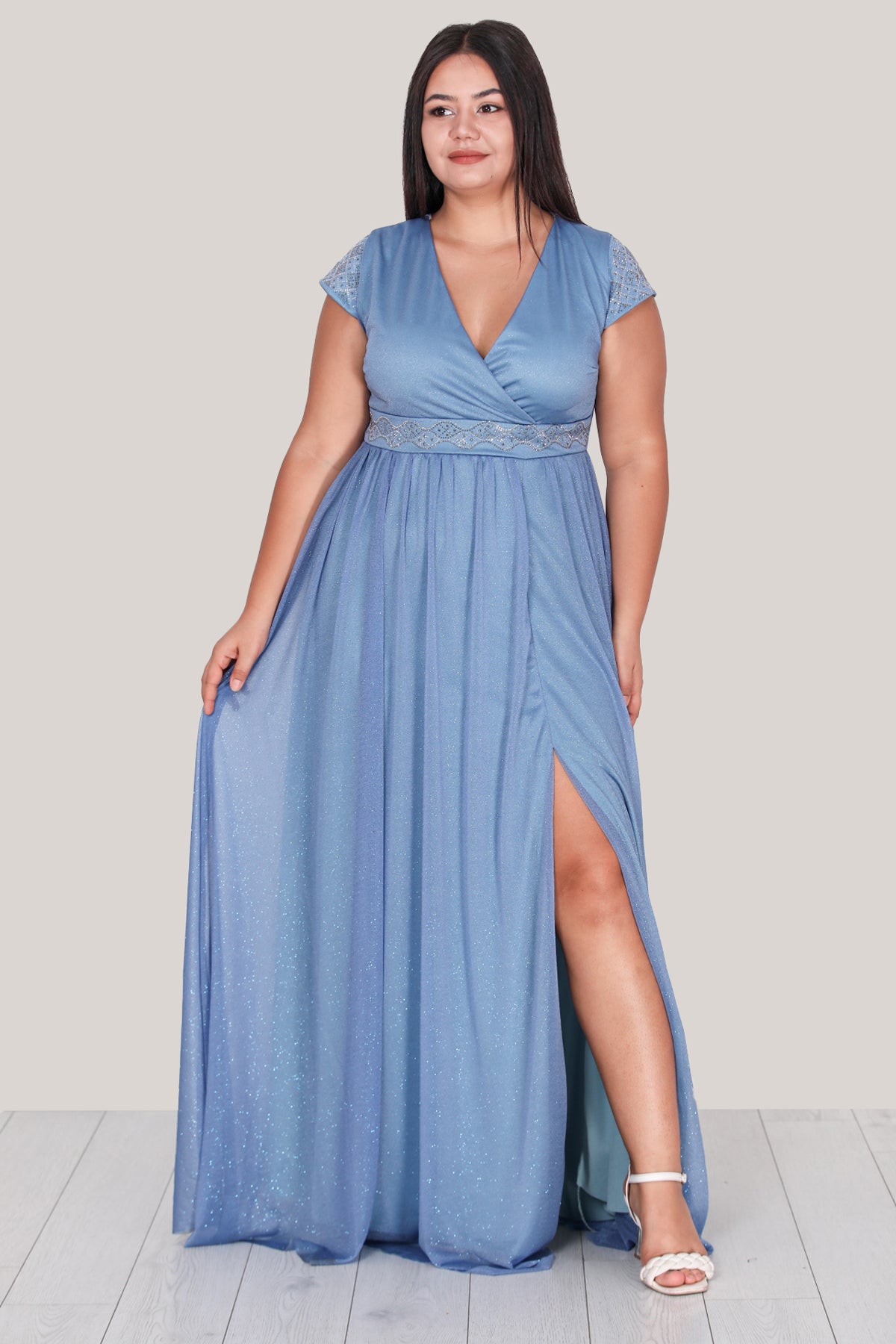 Langes Maxikleid Sommerkleid für große Größen - NELB0588D5122MVi