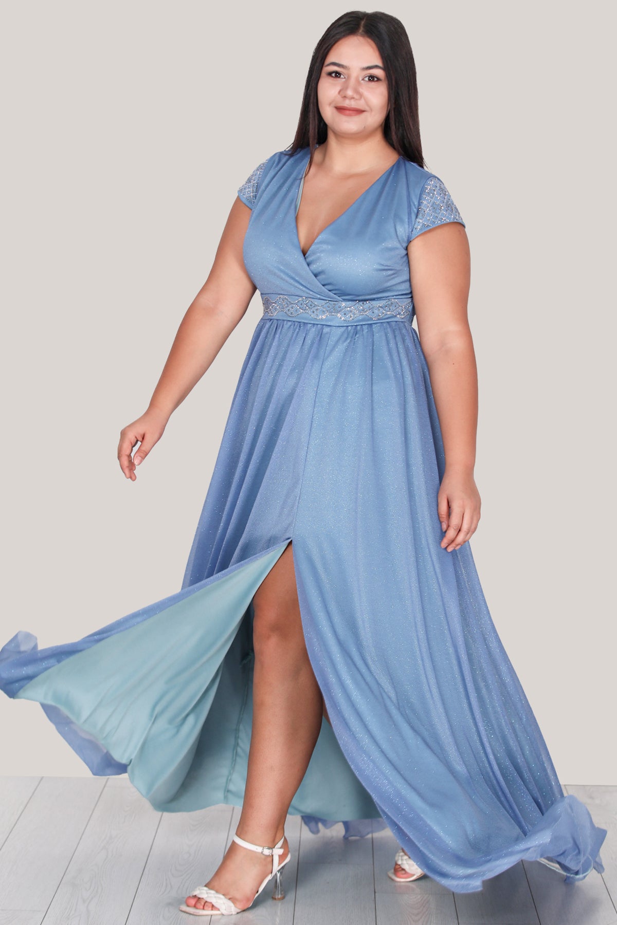 Langes Maxikleid Sommerkleid für große Größen - NELB0588D5122MVi