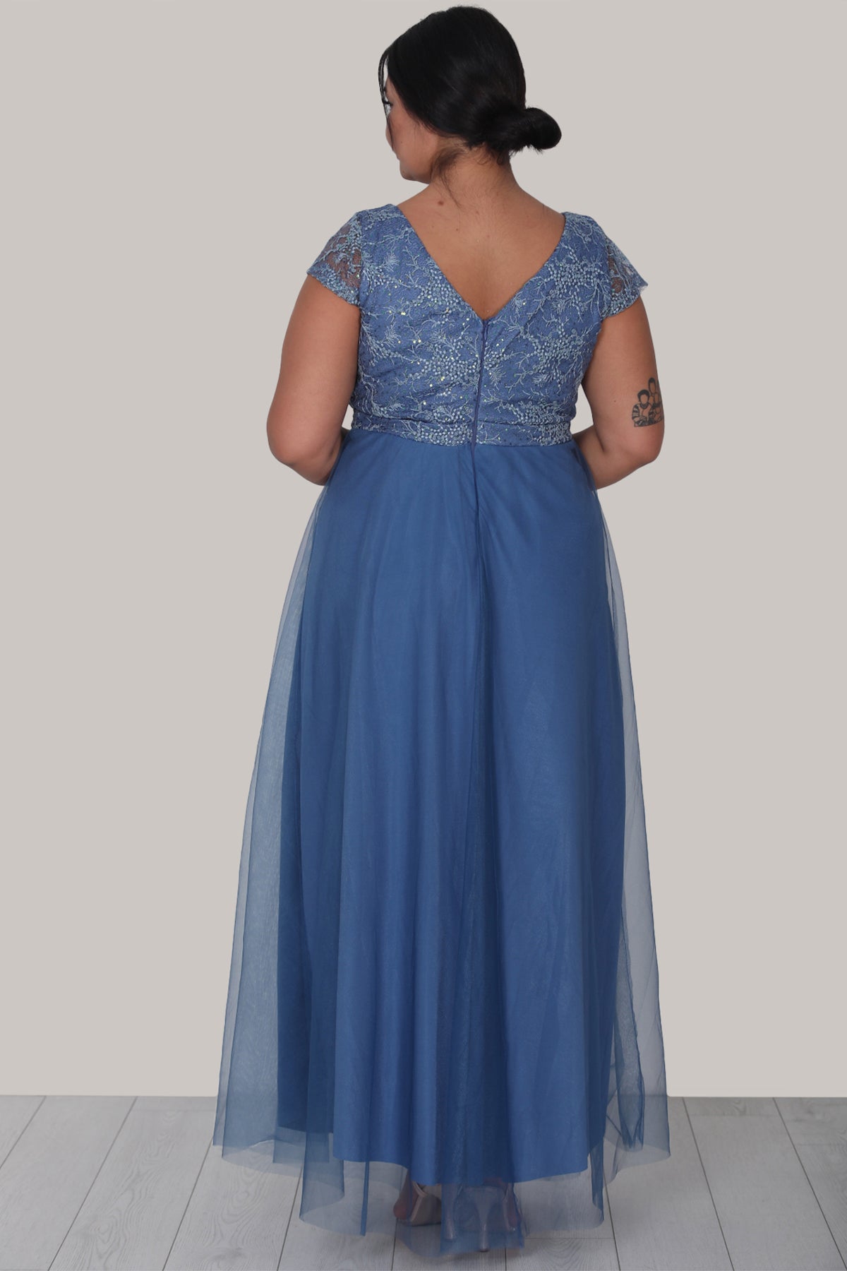 Langes Maxikleid Sommerkleid für große Größen - NELB0588D5124MVİ