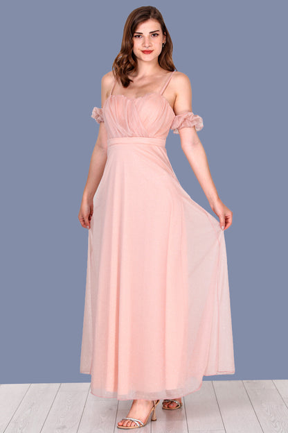 Lange avondjurk maxi-jurk met off-shoulder -NELB0588D5146PDR