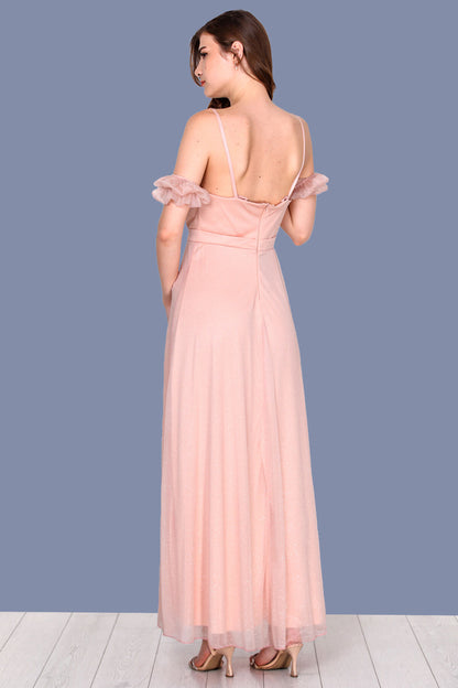 Lange avondjurk maxi-jurk met off-shoulder -NELB0588D5146PDR