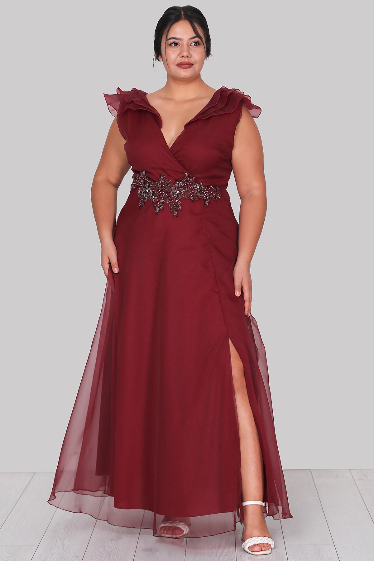 Langes Maxikleid Sommerkleid für große Größen - NELB0588D5152BRD