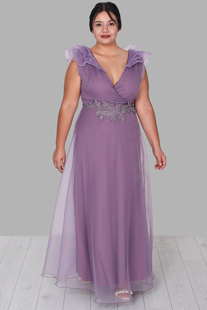 Langes Maxikleid Sommerkleid für große Größen - NELB0588D5152LİL