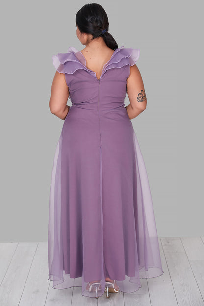Langes Maxikleid Sommerkleid für große Größen - NELB0588D5152LİL