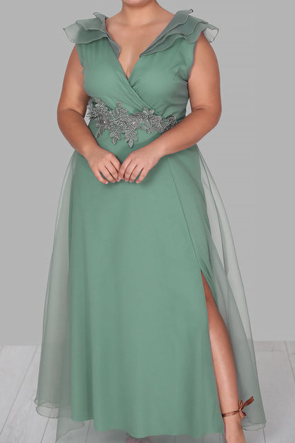 Langes Maxikleid Sommerkleid für große Größen - NELB0588D5152YŞL