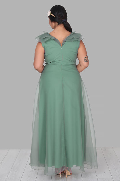 Langes Maxikleid Sommerkleid für große Größen - NELB0588D5152YŞL