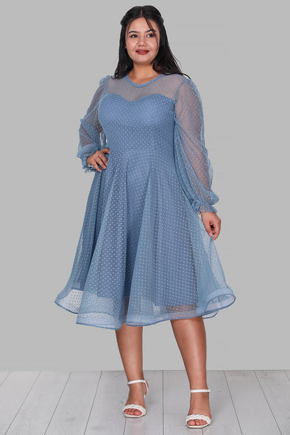 Dames midi-jurk zomerjurk voor grote maten - NELB0588D5154MVİ