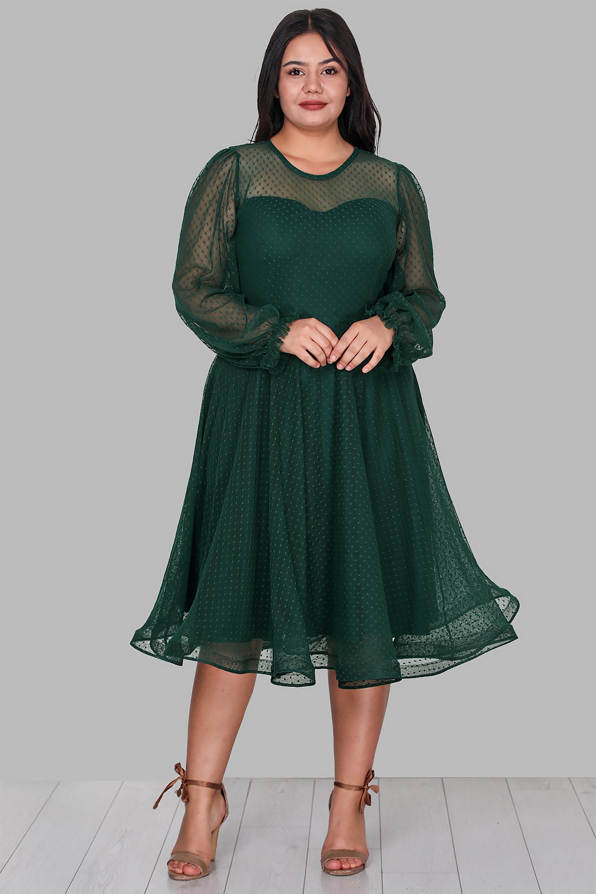 Dames midi-jurk zomerjurk voor grote maten - NELB0588D5154ZMT