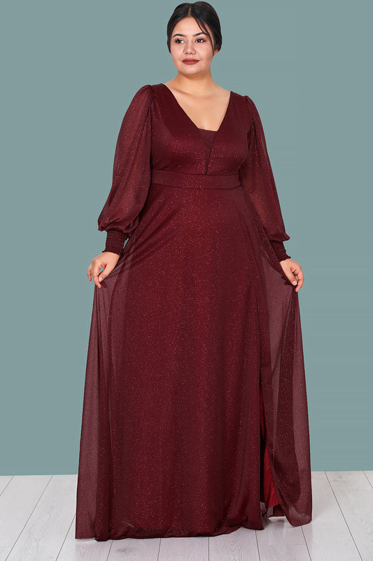 Langes Maxikleid Sommerkleid für große Größen - NELB0588D5158BRD