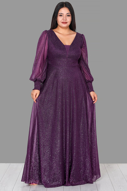 Langes Maxikleid Sommerkleid für große Größen - NELB0588D5158MOR
