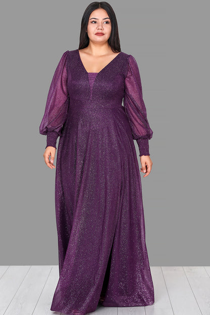 Langes Maxikleid Sommerkleid für große Größen - NELB0588D5158MOR